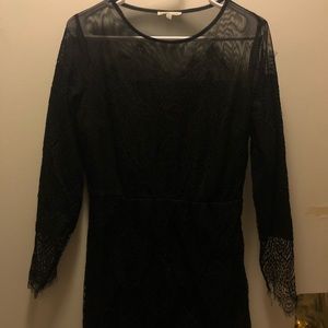Black Lace Long Sleeve Dress